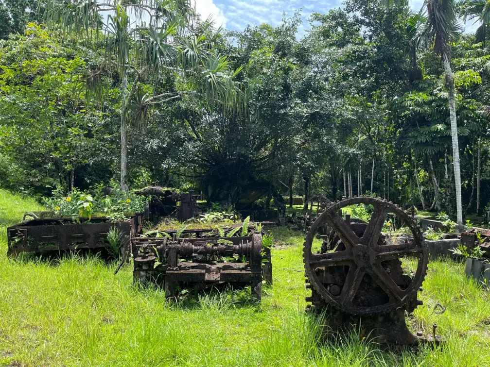 old rusty machinery at the Japanese pineapple factory in Palau