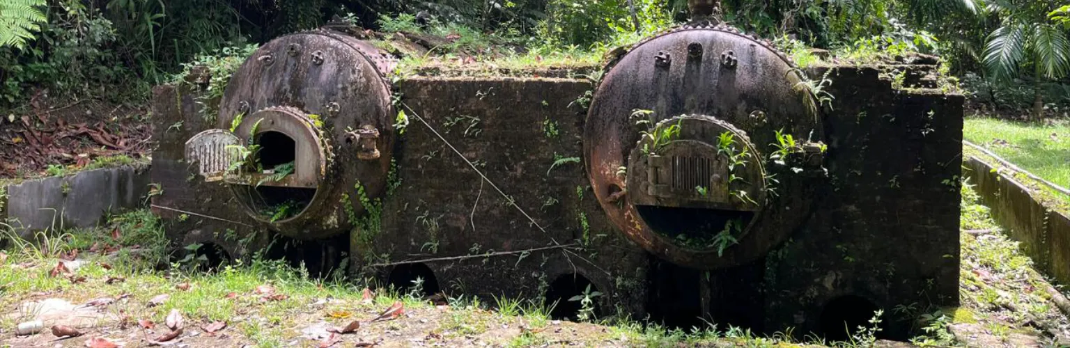 old rusty boilers at the pineapple factory in Palau