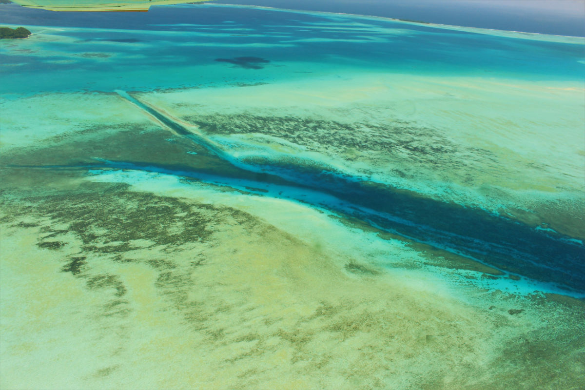 Aerial photo of the German Channel in Palau